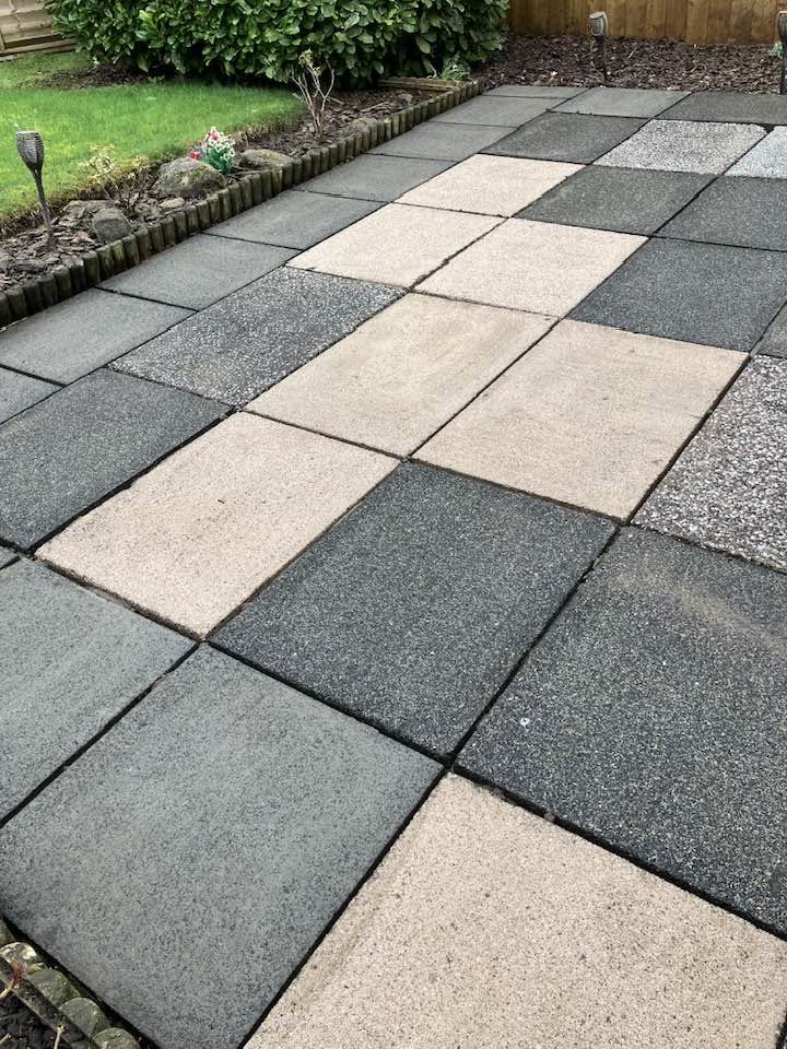 Paving slabs after professional pressure cleaning